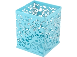 Porta-lápis cilíndrico Ruilogod com design Rose Vazada, Cor Maia Azul
