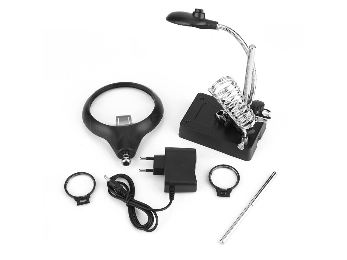 Suporte de Solda com Lente Magnificadora e Luz LED S/MARCA