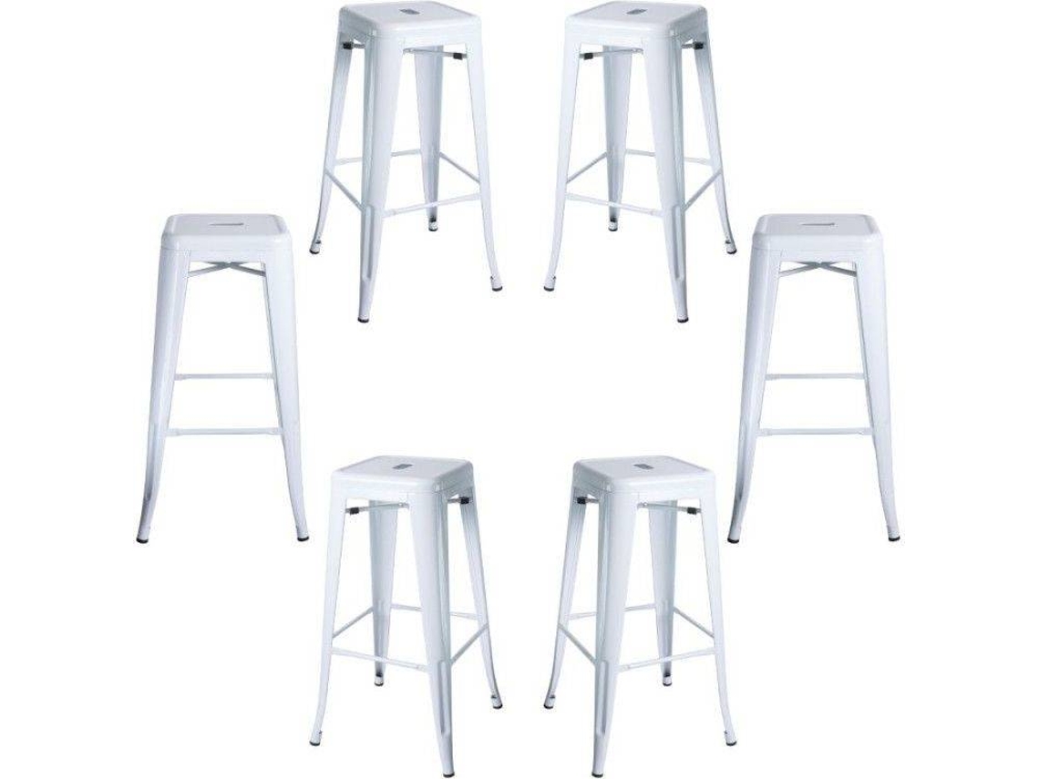 Pack 6 Bancos Torix Altos 76 Cm - Branco
