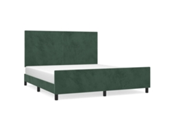 Bed Frame With Headboard, Bed Frames With Headboards Vidaxl Verde Veludo (180 X 200 Cm)