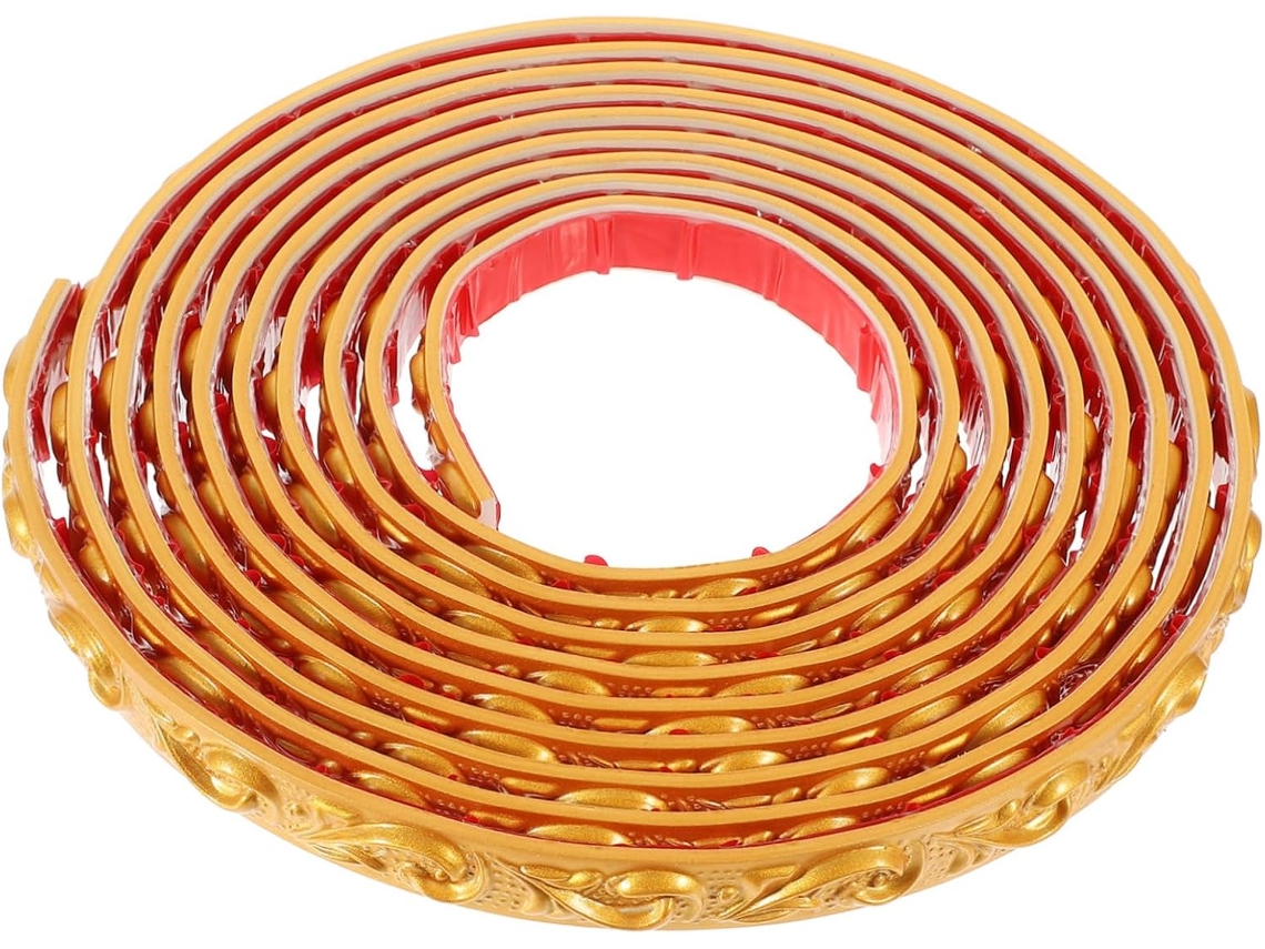 Moldura Autoadesiva Em Pvc Dourado, Rolo De 5m, Recortável
