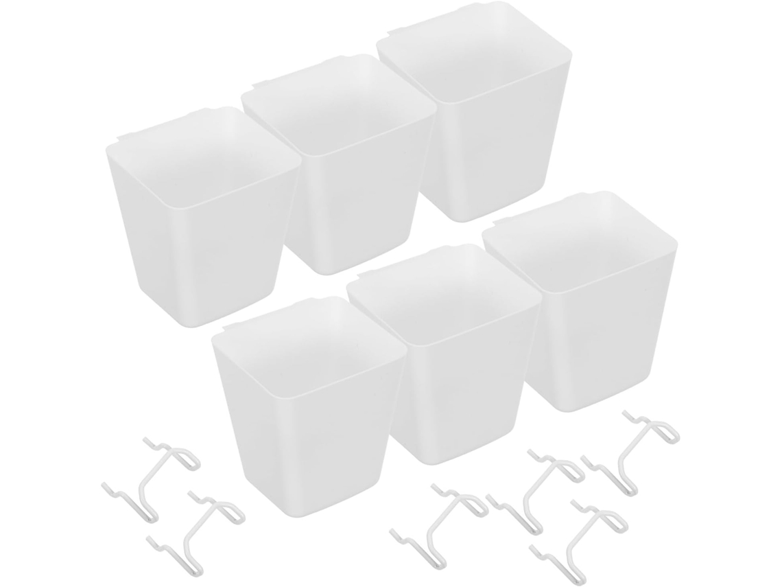 Organizador De Painel Perfurado 12 Peças Com 6 Caixas Plásticas Pequenas E Ganchos Metal Resistentes, Prateleira