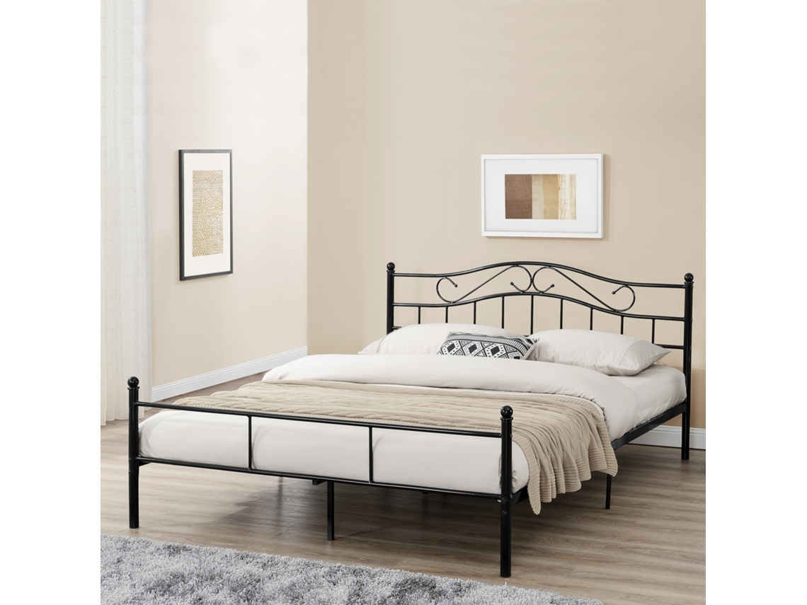 Cama [EN.CASA] (Metal - Preto - 160x200 cm)