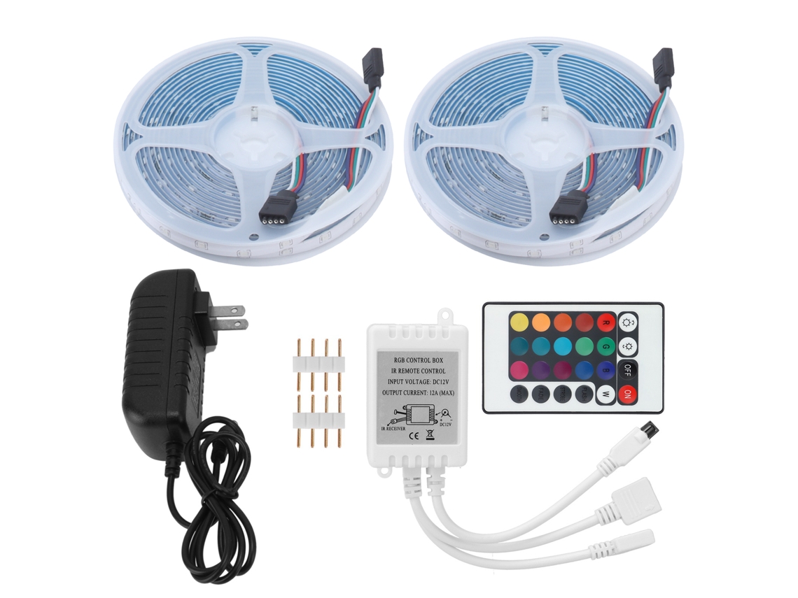 Fita de Led Rgb Ip65 Impermeável 600leds Dimmável 10m para Decoração Externa com Controle Remoto