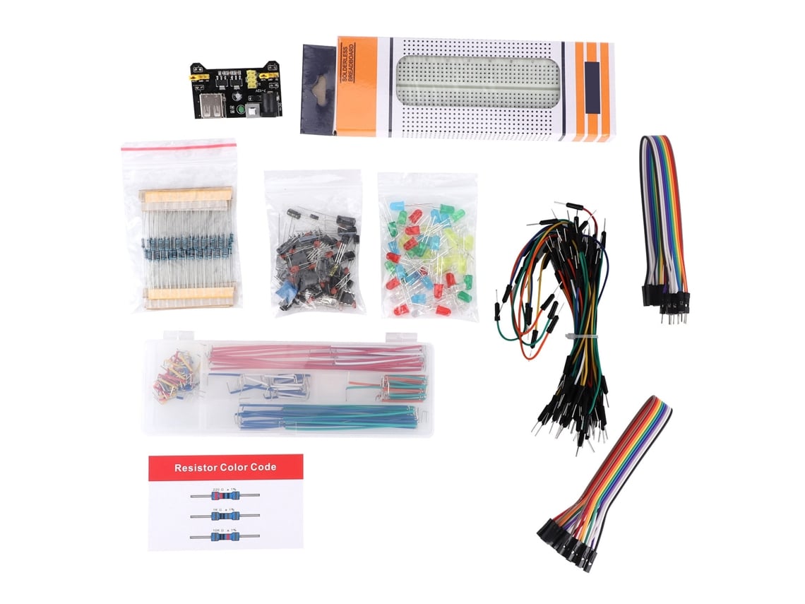 Kit Eletrônico Diy Melhorado Com Módulo De Alimentação E Breadboard Sem Solda Para Raspberry Pi