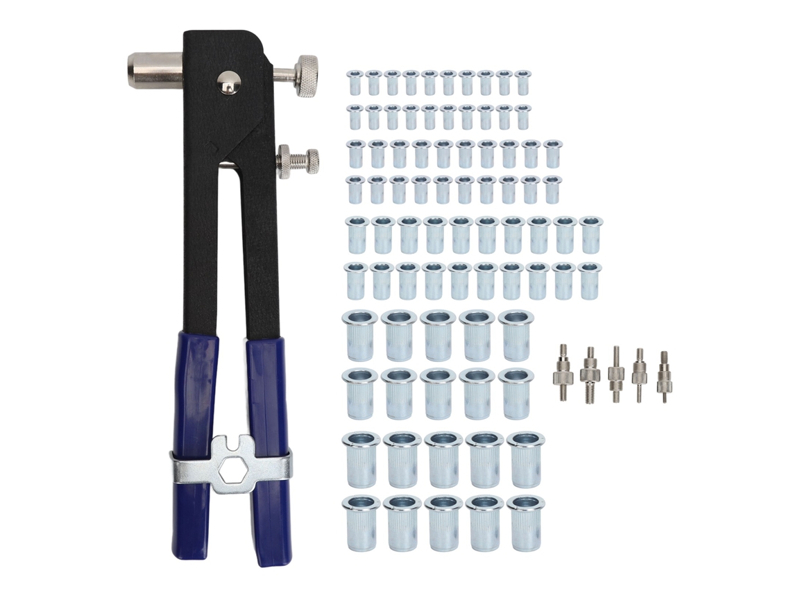 Kit De Ferramentas De Pino E Porca Com 86 Peças Com Pistola De Remachar Em Aço Ligado Para Diy Com Caixa