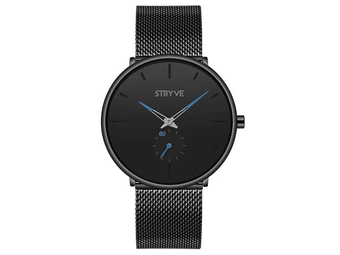 Relógio Masculino Slim Business de Quartzo com Pulseira de Malha Milanesa, À Prova D'água. MDUG (azul)