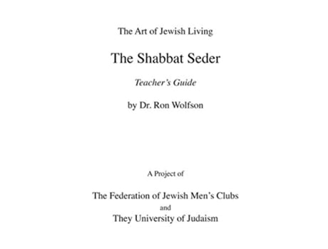 Livro Shabbat Seder Teachers Guide The Art of Jewish Living de Dr Ron Wolfson (Inglês)