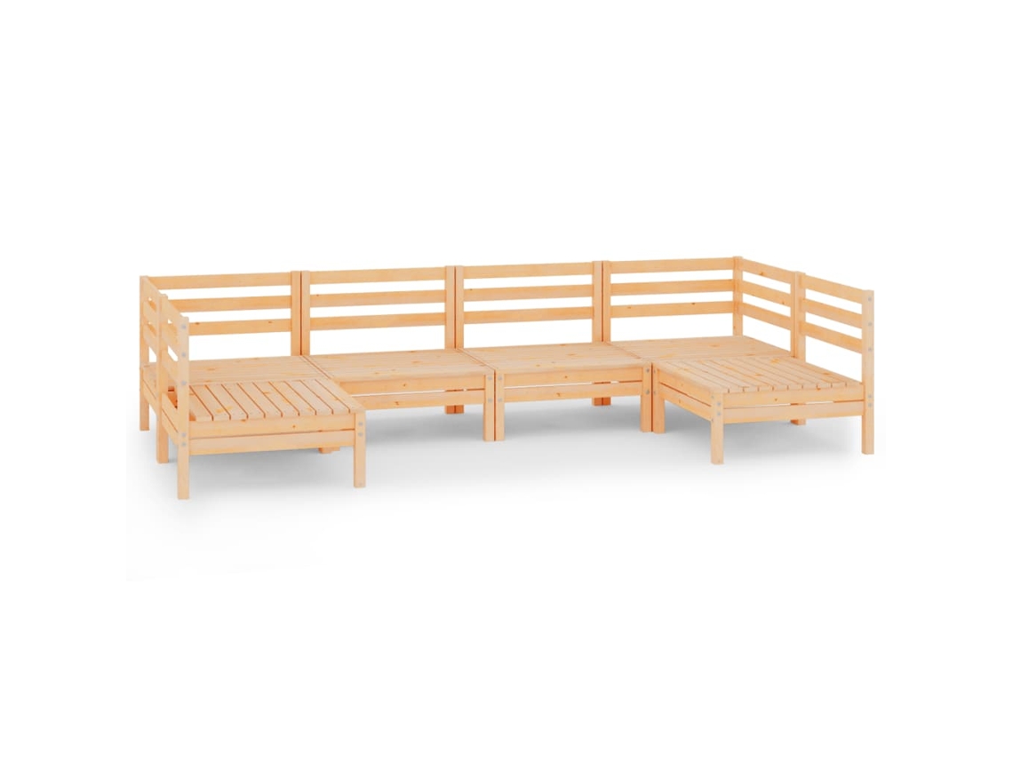Conjunto Lounge Jardim Pinho Maciço 6 Peças MAISON EXCLUSIVE