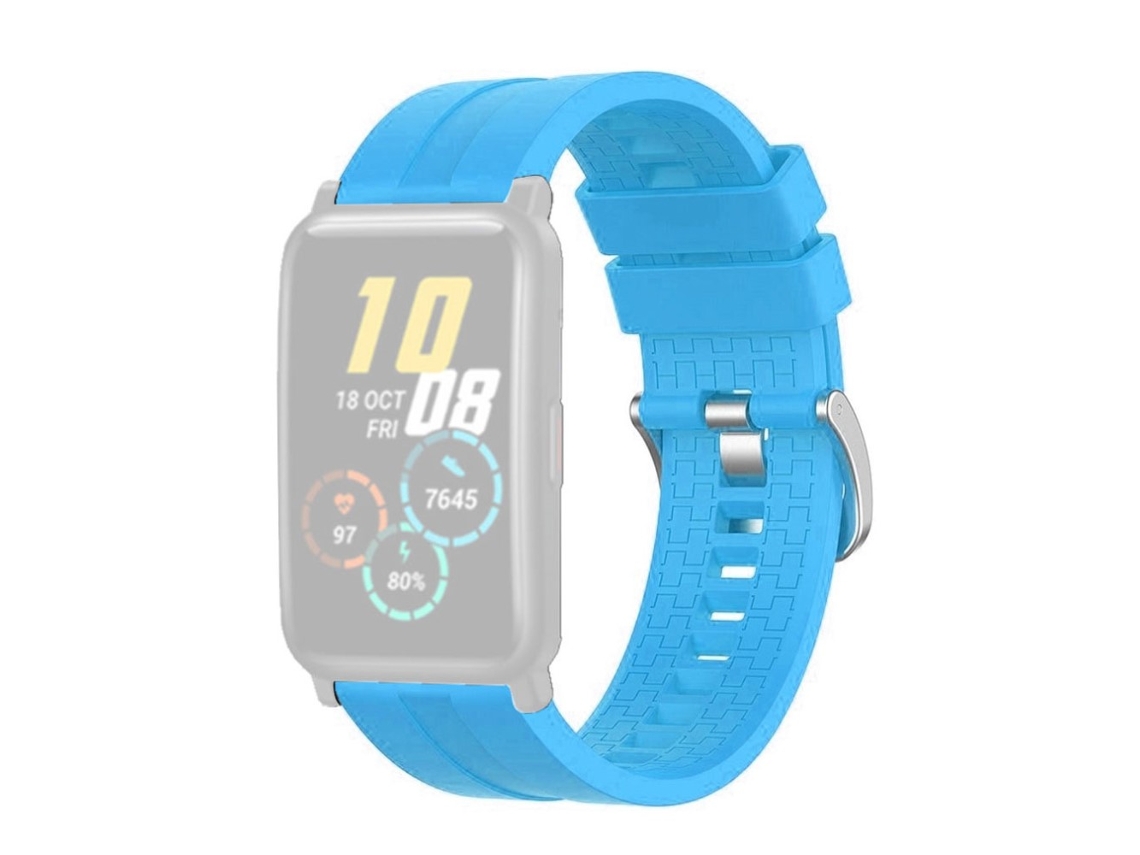 Pulsera Em Silicone Alça Ajustável 20mm Azul Celeste Para O Seu Honor Watch Es