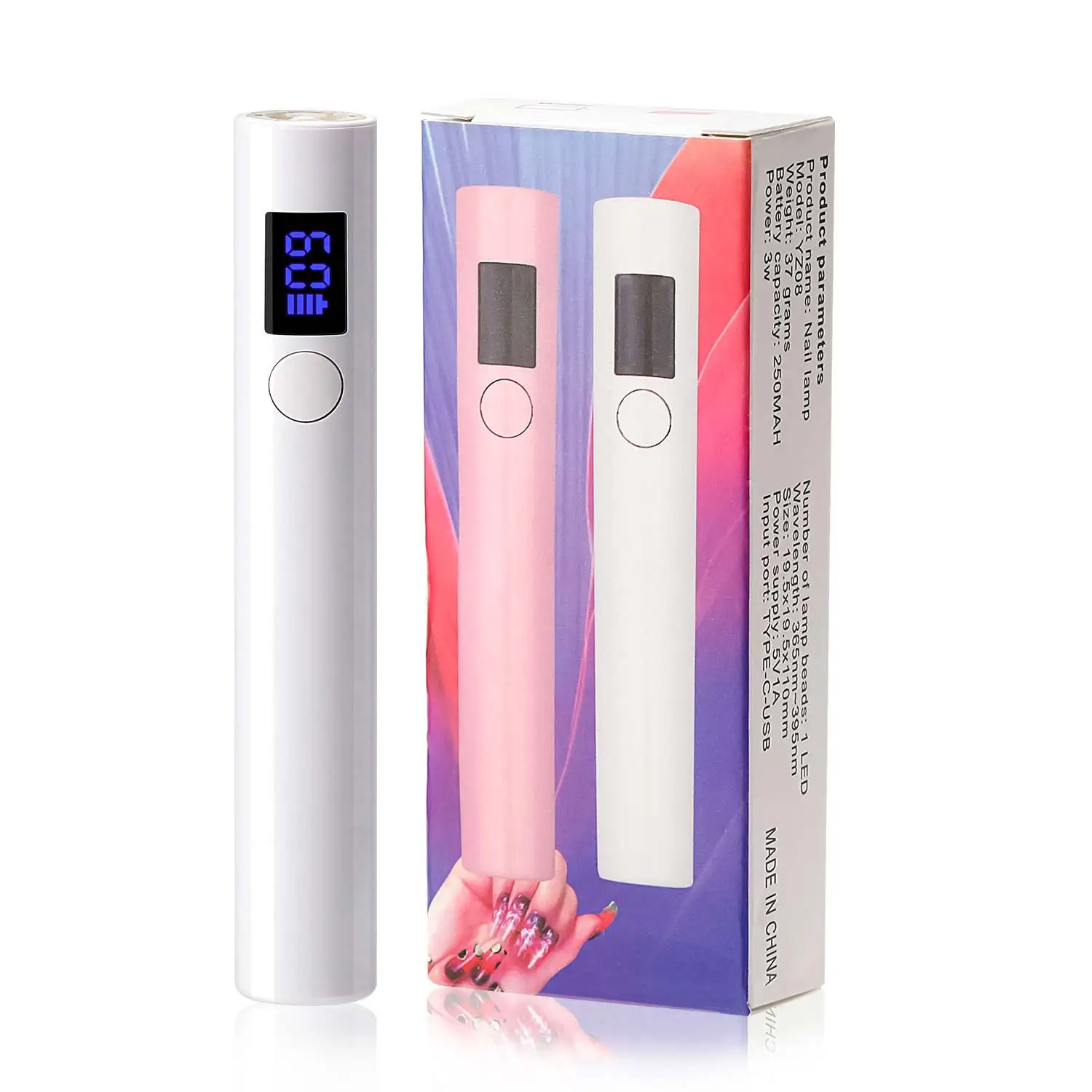 Secador De Unhas Portátil Recarregável Com Visor Led.