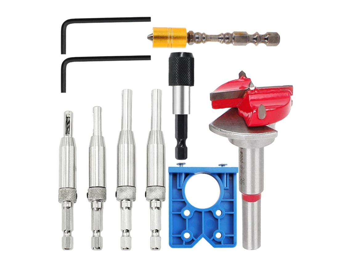 Conjunto De 8 Peças Gabarito Para Dobradiças 35mm, Ferramenta De Perfuração Para Dobradiças, Localizador De Brocas