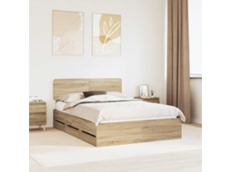 Vidaxl Estrutura Da Cama Com Gaveta Carvalho Sonoma 140 X 200 Cm