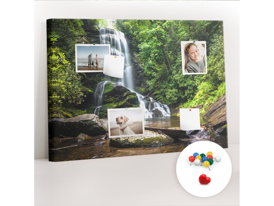 Lousa De Cortiça Cascata Na Floresta Para O Escritório Espelharte (70x100 Cm)