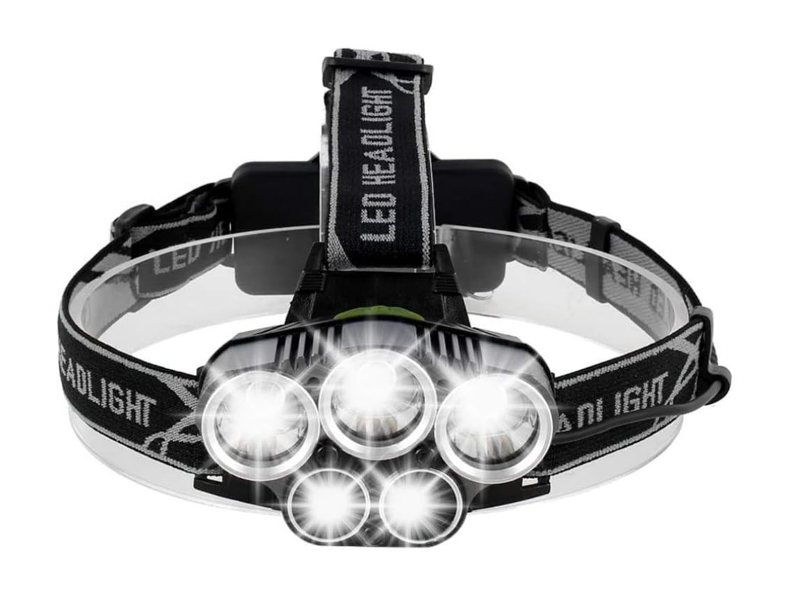 Farol Usb Recarregável com 6 Modos Lâmpada de Cabeça À Prova D'Água Ao Ar Livre Led Luzes de Pesca Lanterna de Cabeça Preta BISBISOUS VIGA EUROPE
