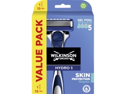 Hydro 5 Skin Protection Regular 5 Lâminas de Barbear com 13 Recargas com Fita Lubrificante Enriquecida com Pró-Vitamina B5 Wilkinson