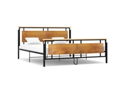 Bed Frame, Bed Frames Vidaxl Preto Metal (180 X 200 Cm)