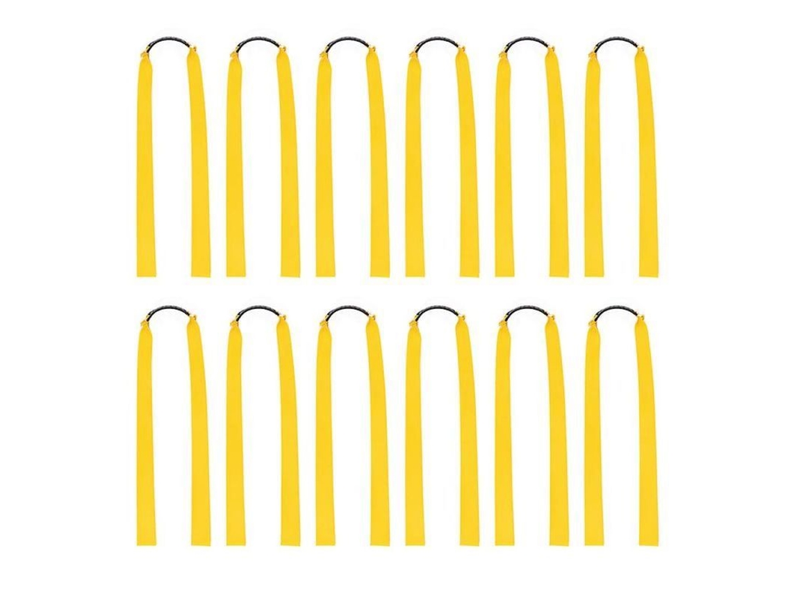 12pcs Elásticos de Lança de Borracha Larga Plana para Caça Amarela Niy