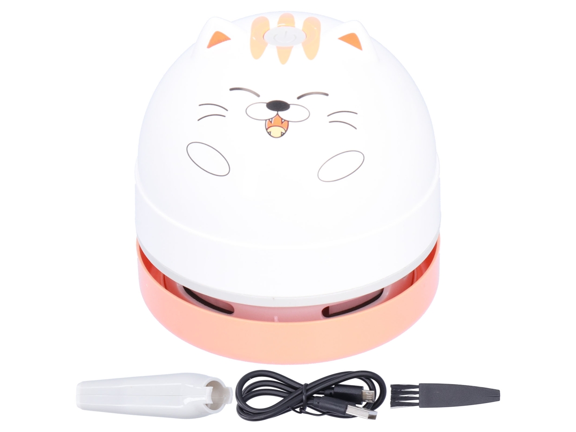 Aspirador de Mesa Mini Cute Animal Design com Carregamento Usb Cat Pattern para Crianças
