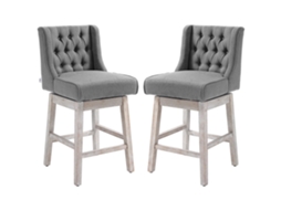 2 Bancos Altos Giratórios 180° com Encosto 45,7x57,2x101 Cm S/MARCA