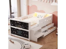 Cama Infantil Em Madeira Branca 90x200 Cm