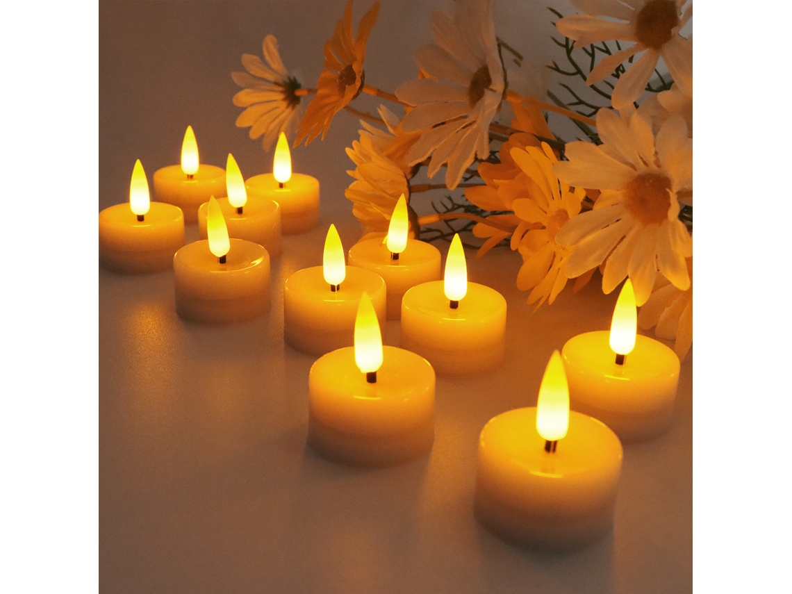 (6 Luzes Quentes) Velas Led Com Efeito De Chama Tremulante, Alimentadas Por Bateria, Sem Chama, Ideais Para Decoração De Festas.
