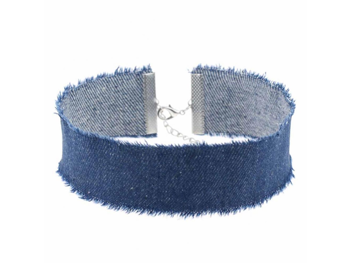 Colar Gola Borda Crua Camada Única Acessório Jeans Individual