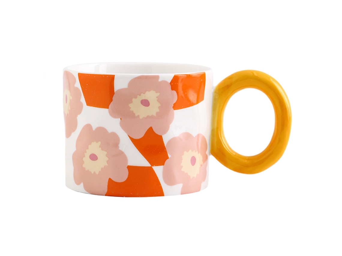 Caneca de Cerâmica Pintada À Mão 450Ml para Café NEVEANCE