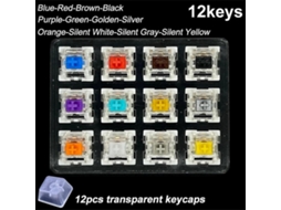 Lurelia Switches Para Teclado 9 Peças, Silencioso, Mecânico, Gaming, Acrílico, Cor Transparente