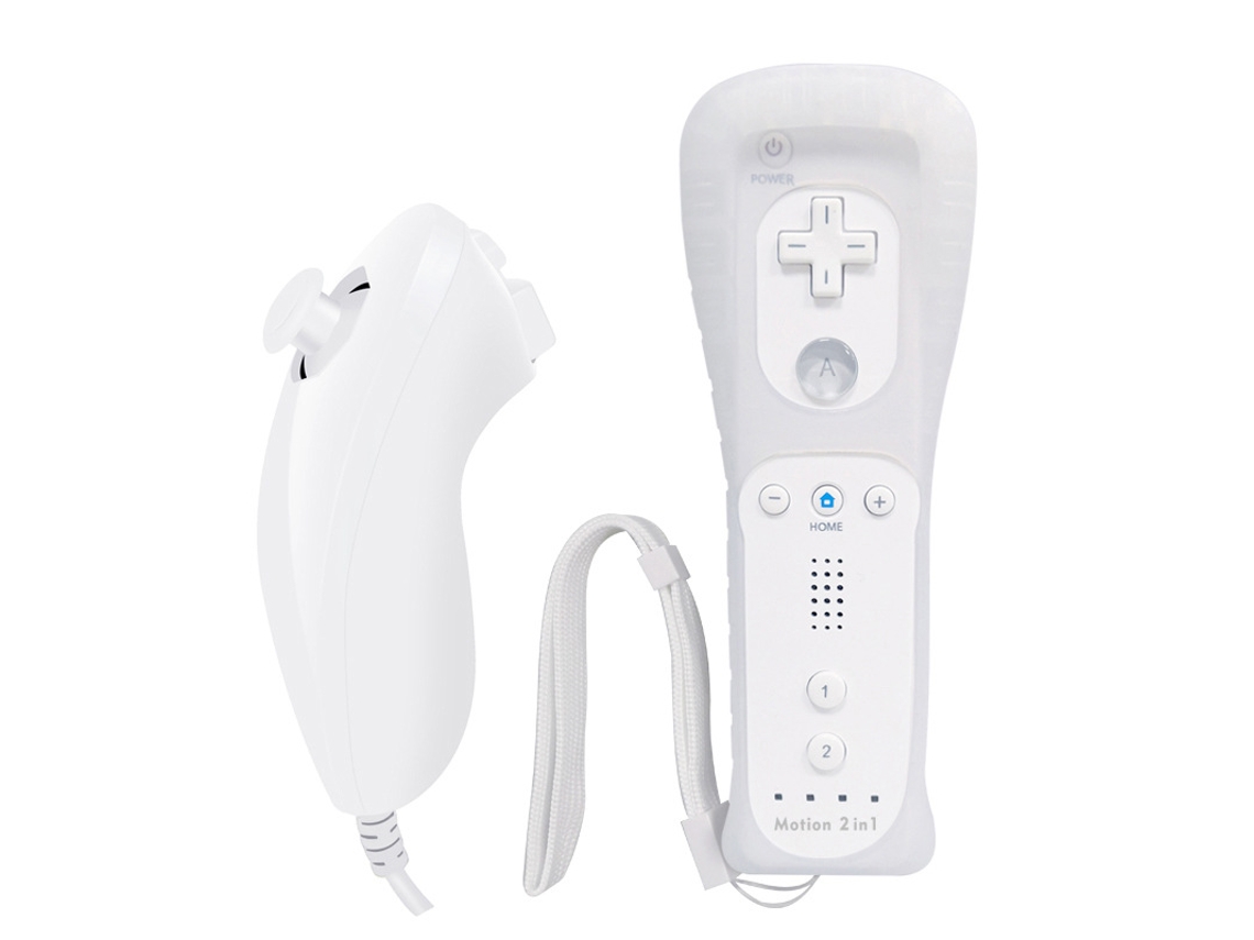 Controle De Jogo Para Wii, Com Alça Nunchaku, Capa De Silicone E Alça De Pulso (branco) Cuich