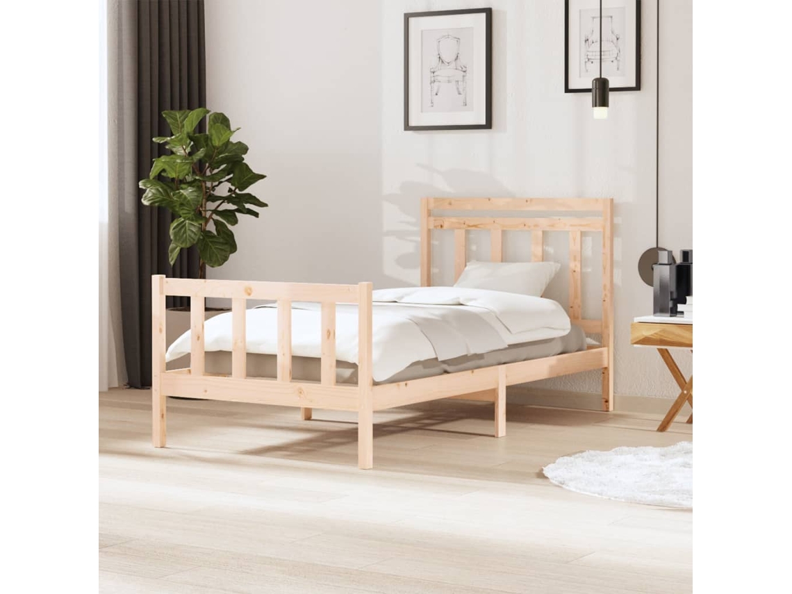 Estrutura De Cama 100x200 Cm Madeira Maciça