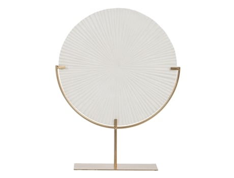 Figura Decorativa Branco Dourado Círculo 45 X 10 X 57 Cm