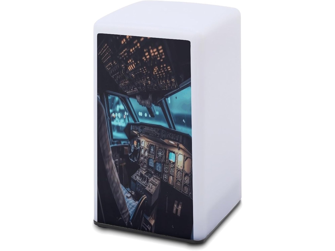 Luminária De Mesa A Bateria Com Estampa Avião Leitura Para Escritório, Quarto, Cuidados Com A Visão E Economia De