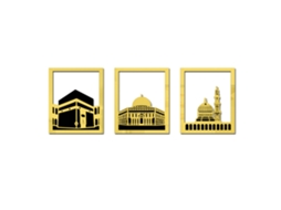 Adesivo 3d de Espelho de Acrílico Ouro Autoadesivo para Parede Decor Mosque Eid Mubarak S/MARCA