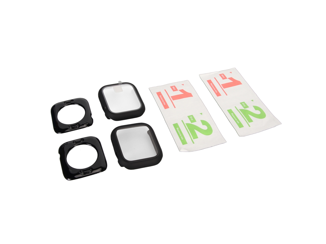 Capa De Proteção Iwatch7 8 Preta Leve À Prova Dágua 2 Unidades