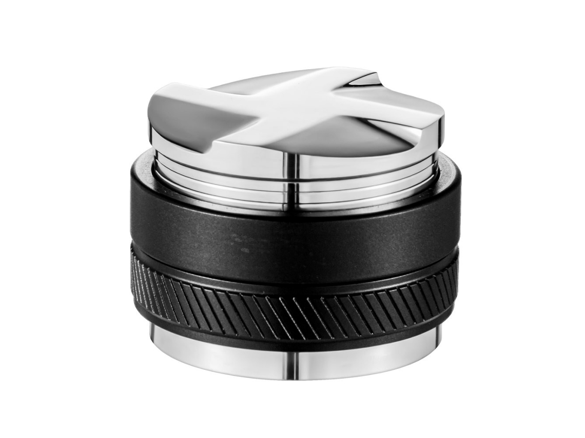Compactador e distribuidor de café expresso de 53 mm em aço inoxidável com dupla função e regulagem de altura Tekmaquinas