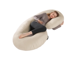 Almofada para Grávidas, Travesseiro para Gestantes em Formato de C, Alivia Dores nas Costas e Pescoço Gravidez SPQMENT (150x80cm champanhe)