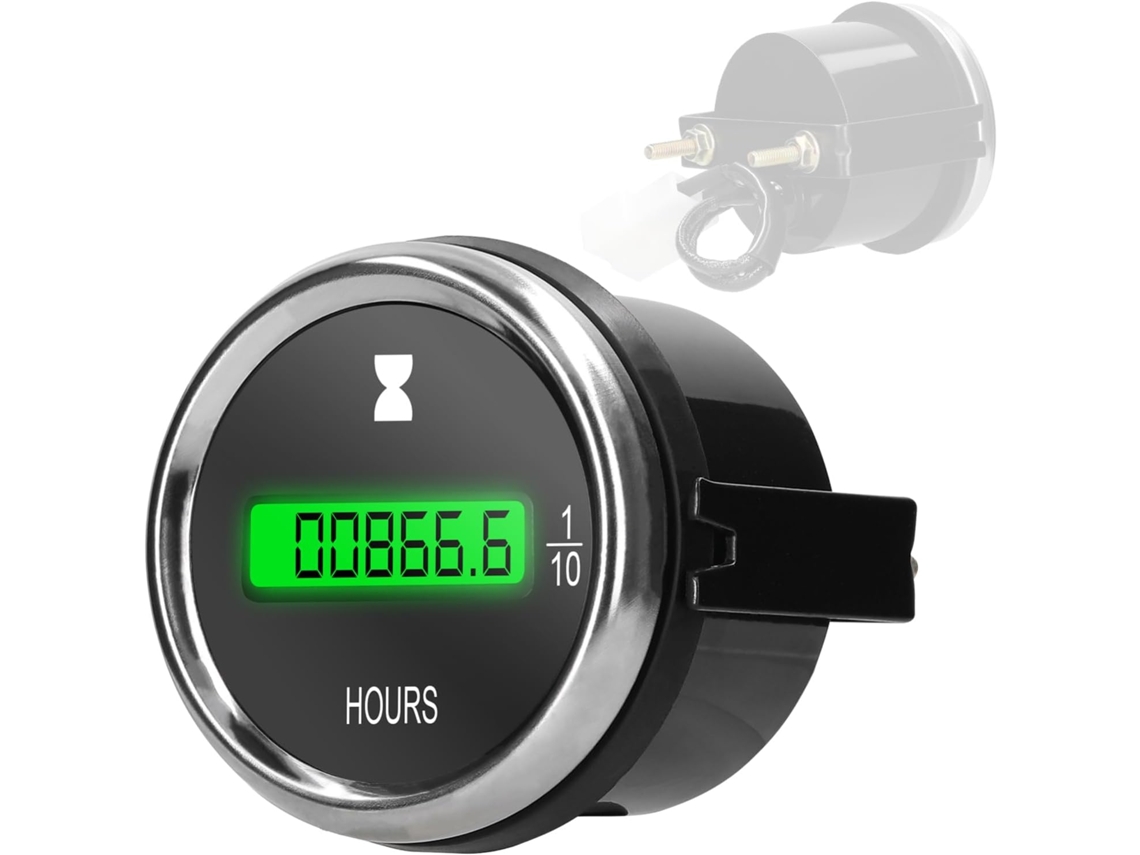 Contador De Horas Digital Led Kajilai 52 Mm Para Carro Caminhão 12