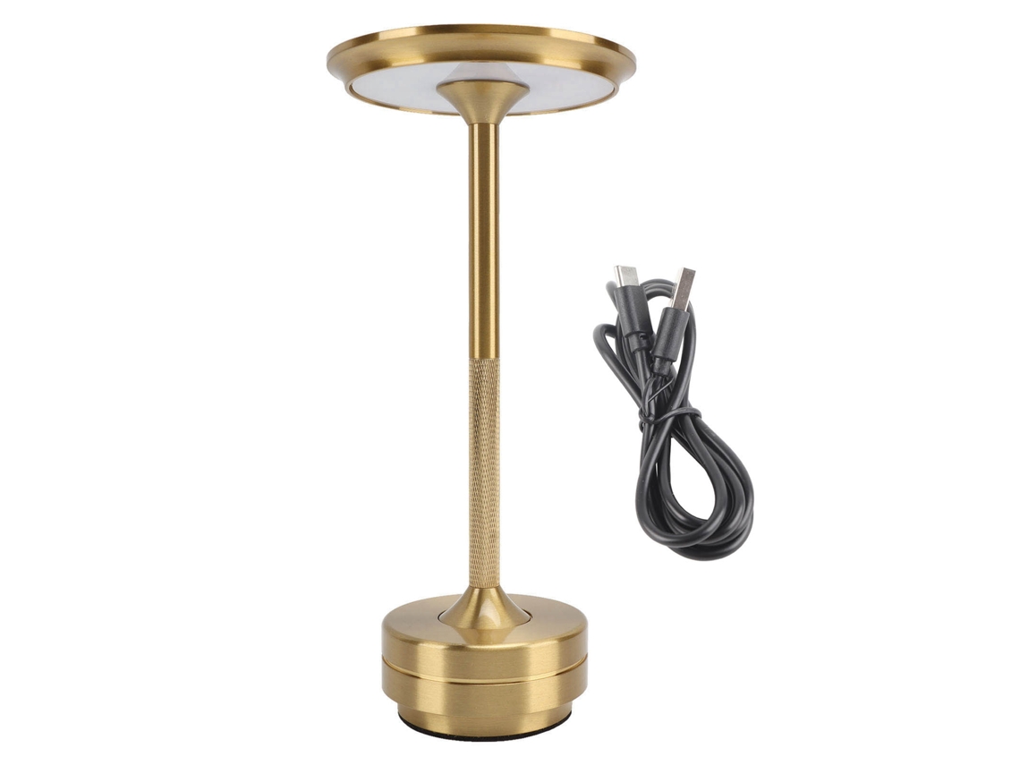 Lâmpada de Mesa Sem Fio Led Recarregável 3 Cores Dimmable Toque | S/MARCA
