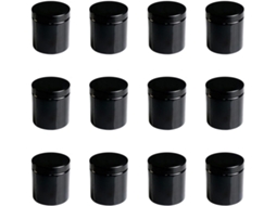 Ciieeo Com 12 Potes De Maquiagem De 500ml Em Pet Preto, Com Abertura Larga Para Creme Facial.