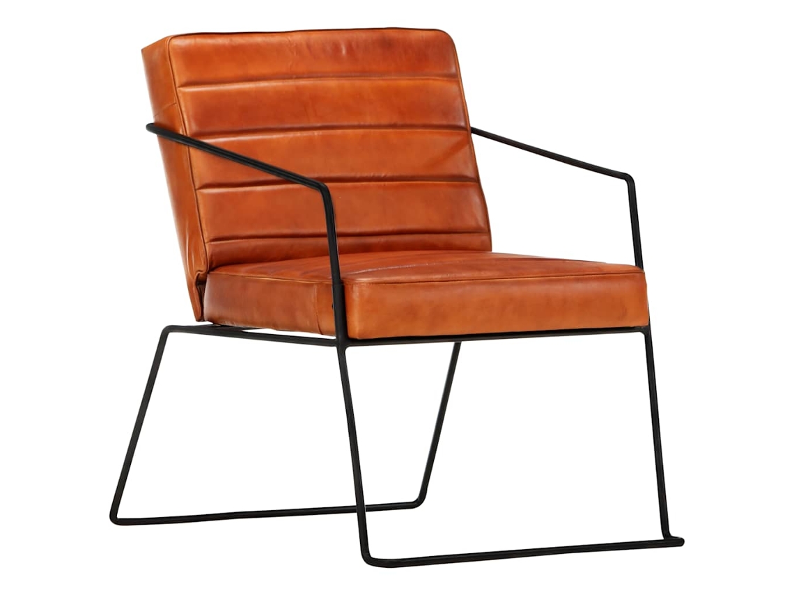 Vidaxl Poltrona De Couro Genuíno Cor Bronze