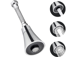 GRIFO DE COZINHA de aço inox + ABS, rotatório 360°, 15cm, 3 modos, anti respingo | S/MARCA