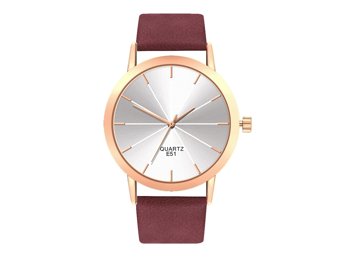 Relógio Analógico Unissex de Quartzo com Pulseira de Pu Estilo Moderno e Elegante (roxo)