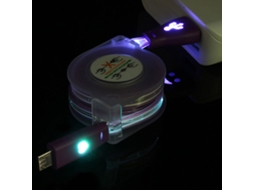 Cabo Usb LAXISCREED Android Roxo Led Sorriso Retratil