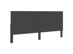 Vidaxl Cabeceira De Cama Acolchoada 200x200 Cm Tecido Cinzento-escuro