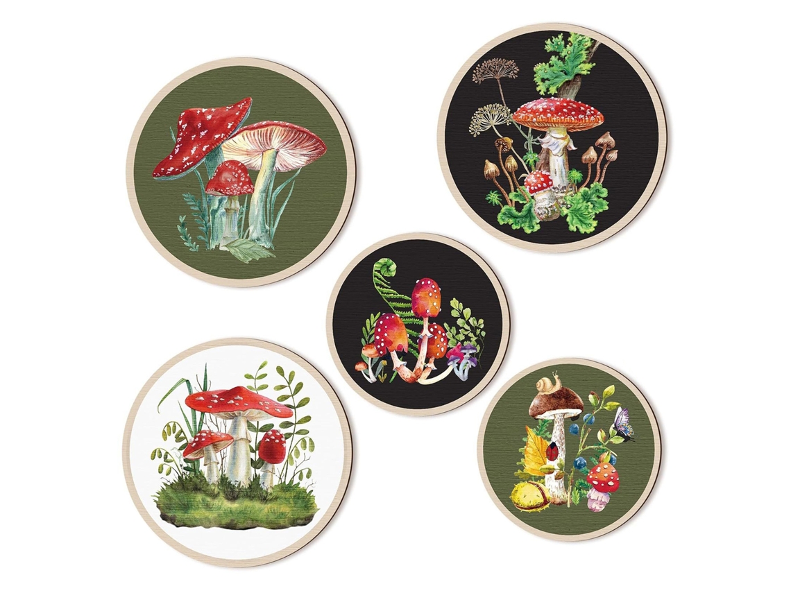 Decoração de Parede Bohemia Circular 5 Peças Decorativa