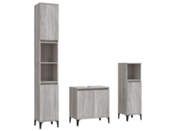 Bathroom Furniture Set, Bathroom Furniture Sets Vidaxl Cinzeto Madeira Processada (n/a)