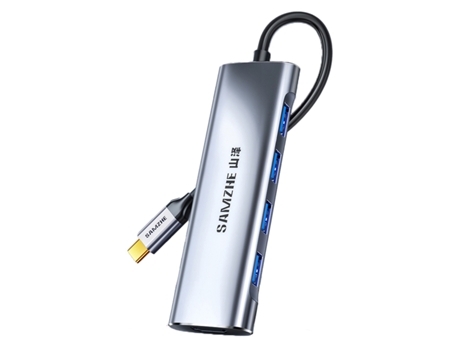 Adaptador SAMZHE Th-05 5In1 Type-C a Hdmi 4Usb3.0 para Huawei Mate40/P50 S20