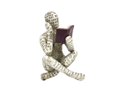 Laxiscreed Ornamento De Estante Com Mulher A Ler Em Resina Pulp Molding