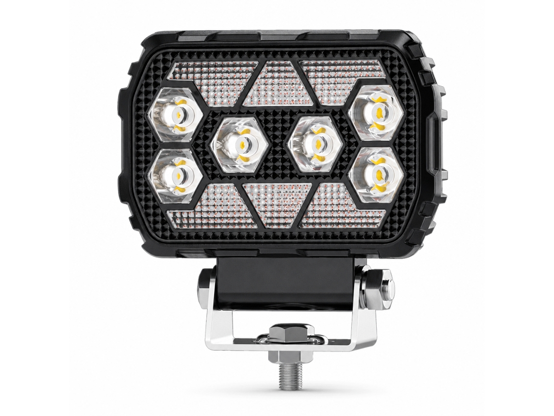 Farol De Trabalho Led Quadrado 30 W Para Todo-o-terreno, Luz Principal Branca E Drl Amarelo, Fixo Sequencial E Flash
